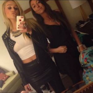 Black Faux Leather Mini Skirt